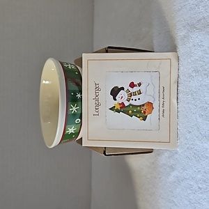 NWT Classic Longaberger Holiday Snowflake Dessert Bowls Set of 4